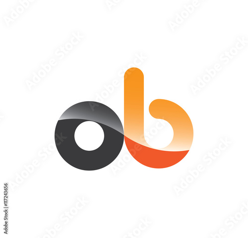 Slika na platnu ob initial grey and orange with shine