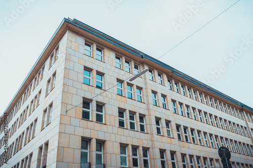 Large building with stone block exterior