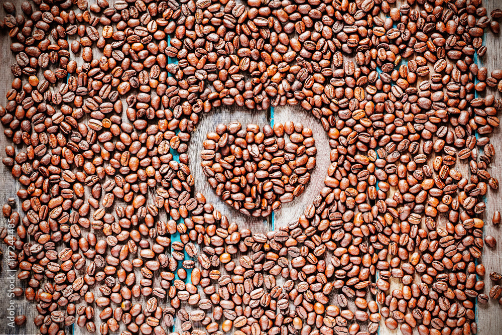 beans heart on wood. beans heart on wood.