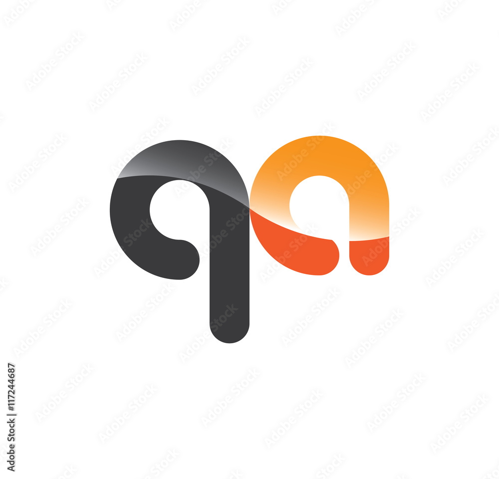 qa initial grey and orange with shine qa initial grey and orange with shine