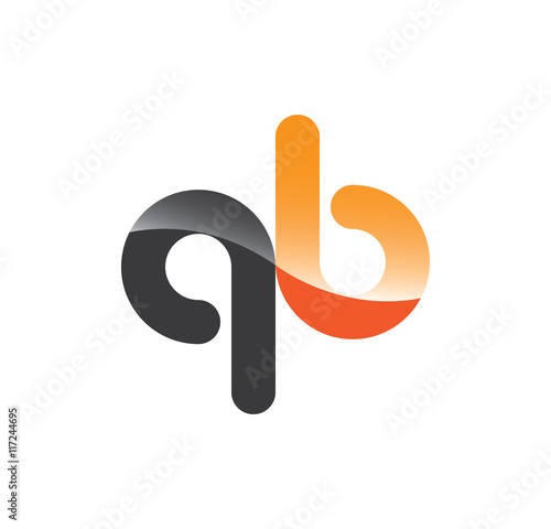 qb initial grey and orange with shine