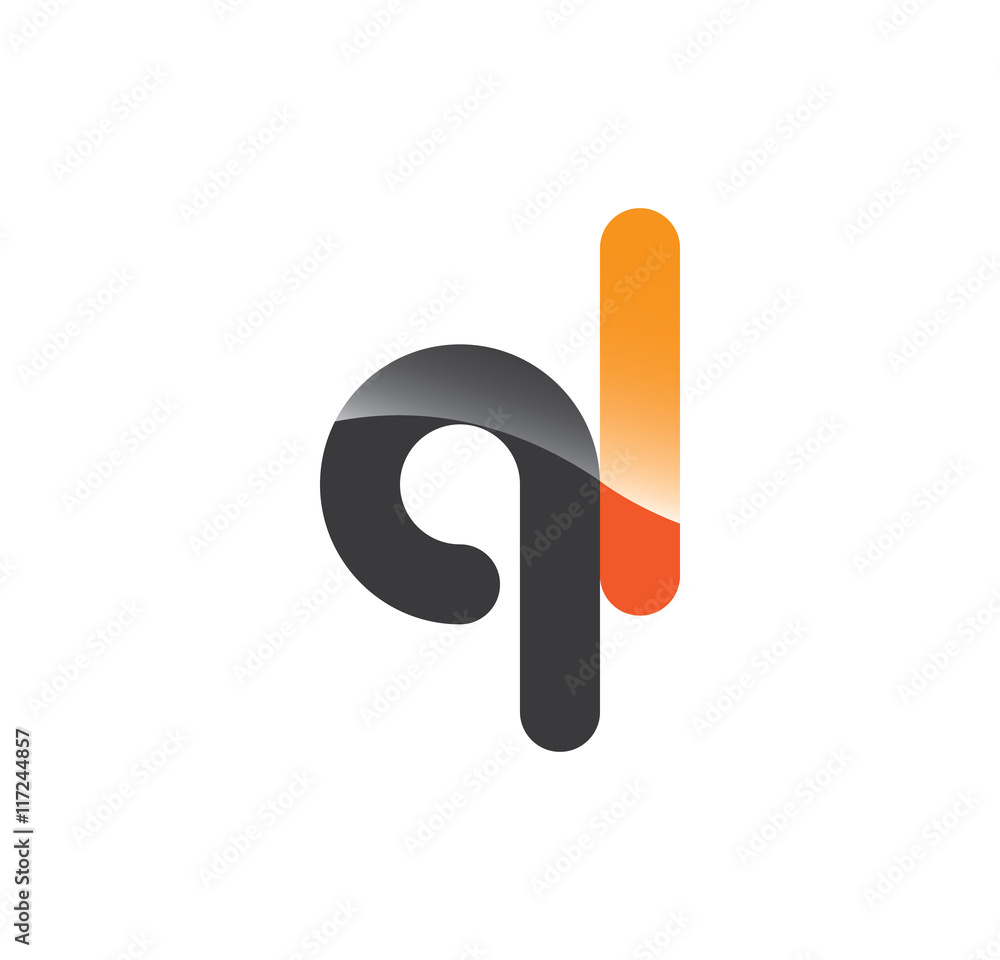 ql initial grey and orange with shine ql initial grey and orange with shine