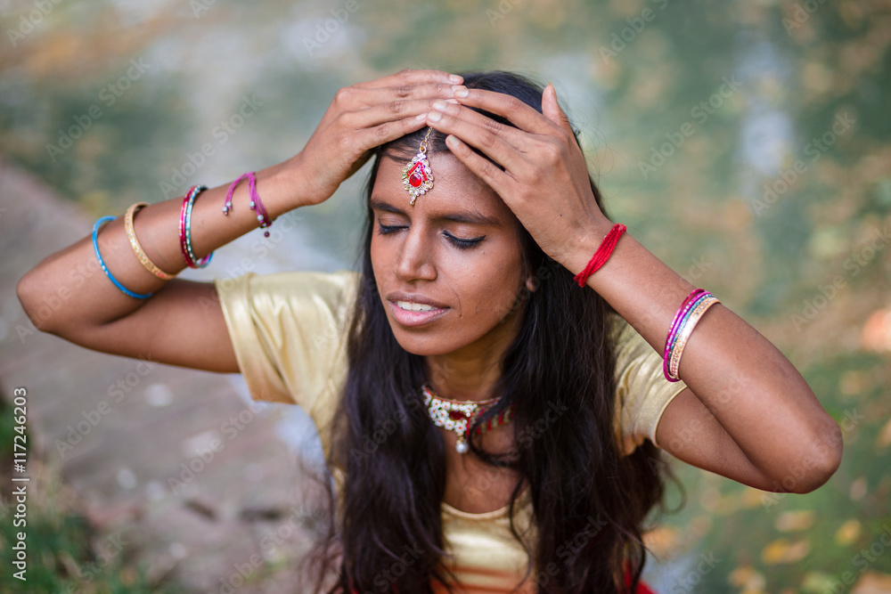 Portrait of a young beautiful traditional indian woman