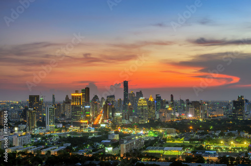 Bangkok skyline.