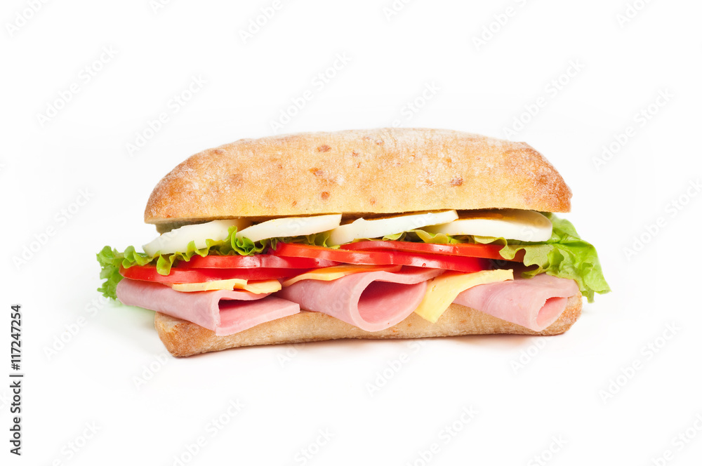 Tomato, salami and cheese sandwich Tomato, salami and cheese sandwich
