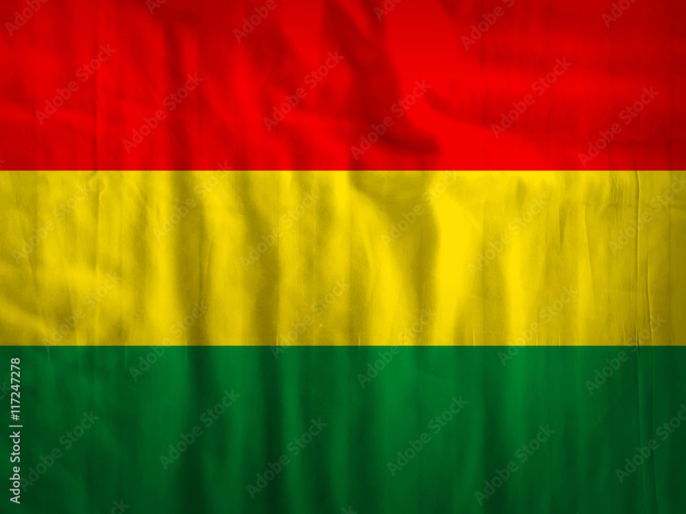 Obraz premium Fabric Bolivia flag background