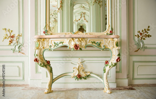 Ritch noble castle interior, with ornamented architectural details