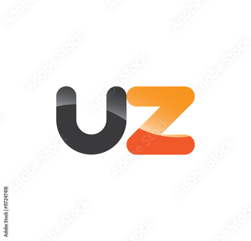 uz initial grey and orange with shine