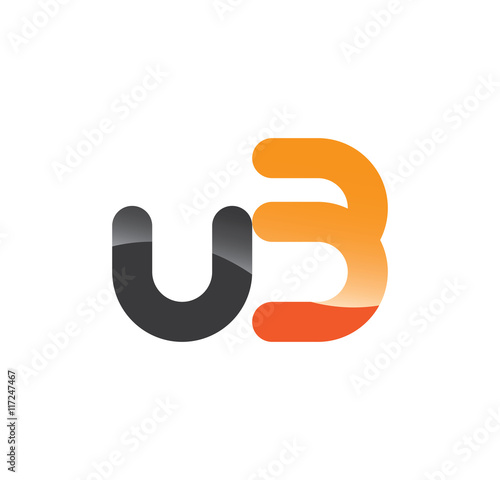 u3 initial grey and orange with shine