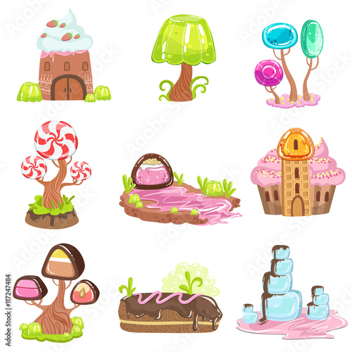 Fairy-tale Landscape Elements Made Of Sweets And Pastry