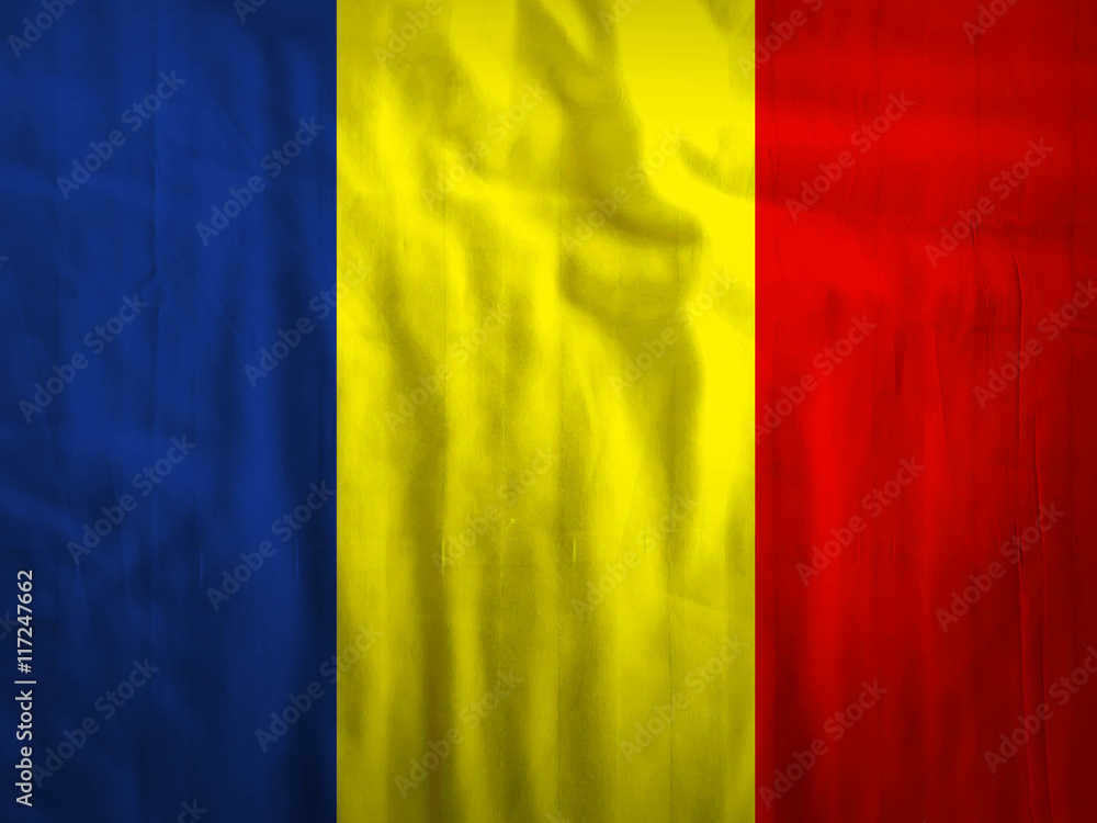 Obraz premium Fabric Chad flag background