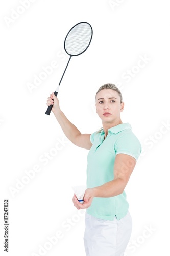 Pretty blonde playing badminton  © WavebreakmediaMicro