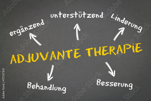 Fotografie Adjuvante Therapie Konzept auf Kreidetafel