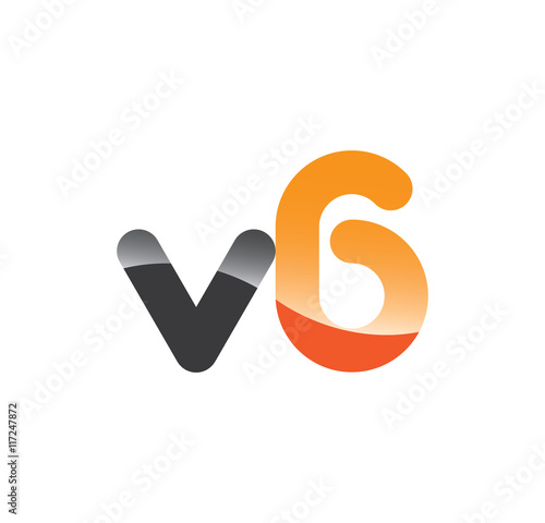 v6 initial grey and orange with shine photo