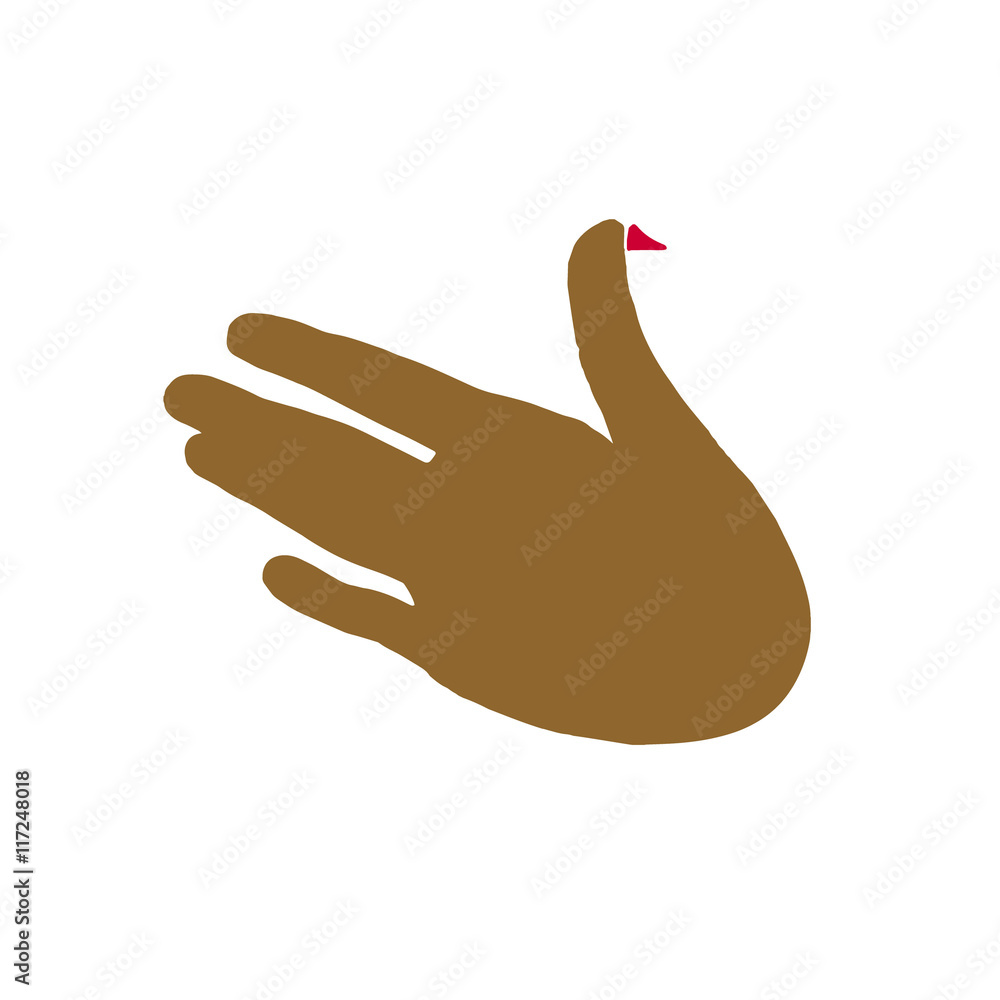 Obraz premium Silhouette hands like a bird.