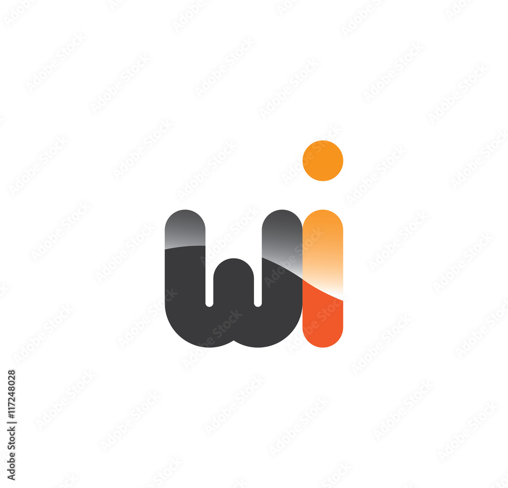 wi initial grey and orange with shine wi initial grey and orange with shine