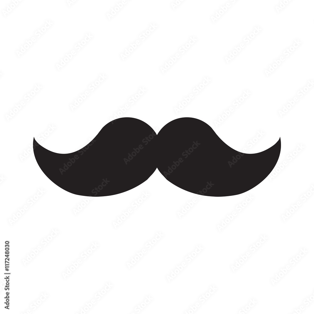 Mustache vector icon on white background. Mustache vector icon on white background.