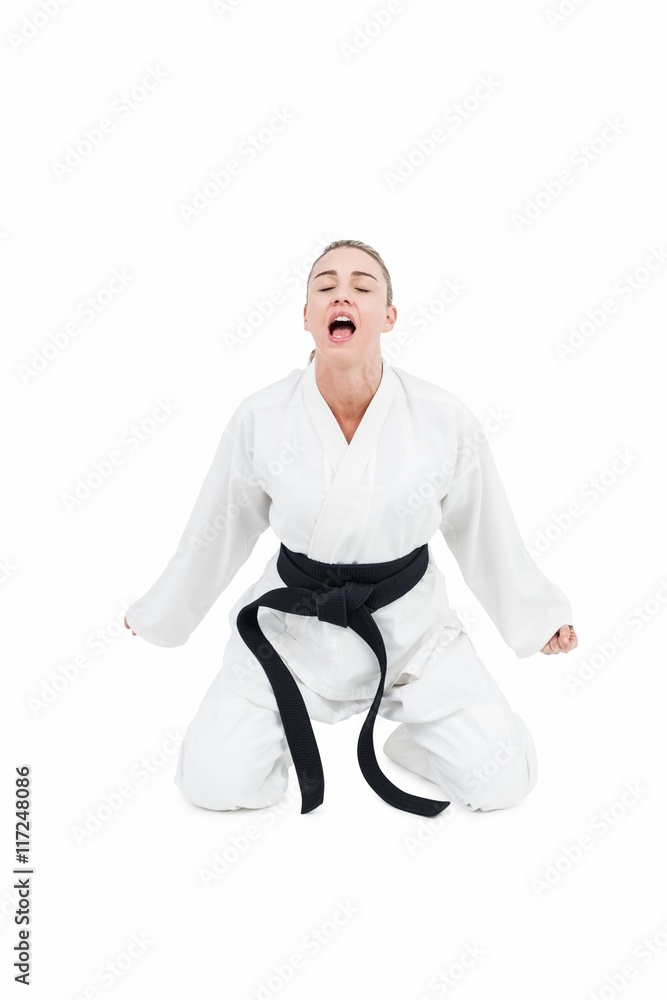 Female athlete practicing judo Female athlete practicing judo