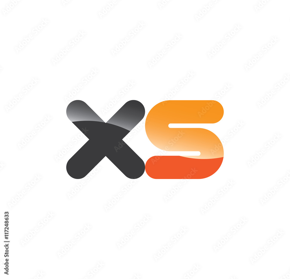 Obraz premium xs initial grey and orange with shine