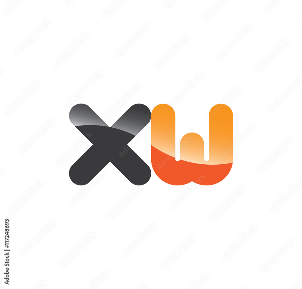 xw initial grey and orange with shine xw initial grey and orange with shine