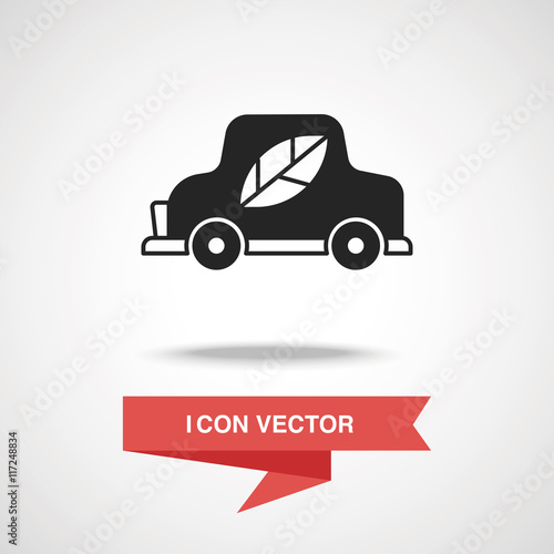 Environmental protection concept green car icon
