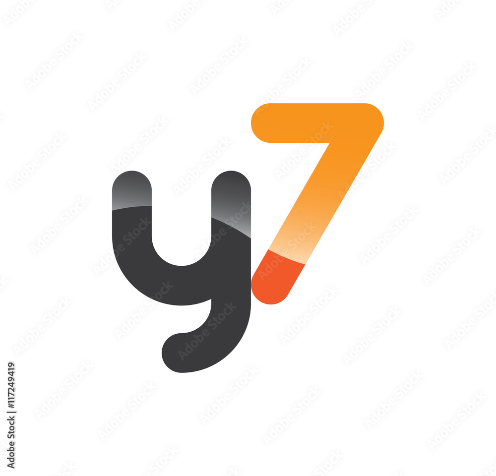y7 initial grey and orange with shine y7 initial grey and orange with shine