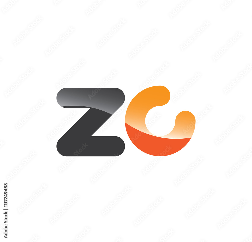 zc initial grey and orange with shine zc initial grey and orange with shine