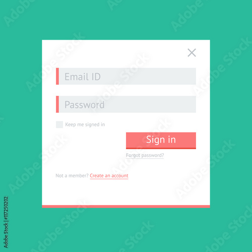 Simple light flat login form for web and mobile applications