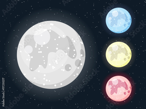 Vector Colorful Moon Icon Set On Starry Dark Background White Moon Blue Moon Yellow Moon And Red Moon For Your Design Stock Vector Adobe Stock Vector Colorful Moon Icon Set On Starry Dark Background White Moon Blue Moon Yellow Moon And Red Moon For Your Design Stock Vector Adobe Stock
