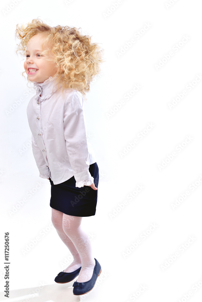 portrait of a little girl with glasses isolated one white portrait of a little girl with glasses isolated one white