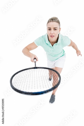 Pretty blonde playing badminton   © WavebreakMediaMicro