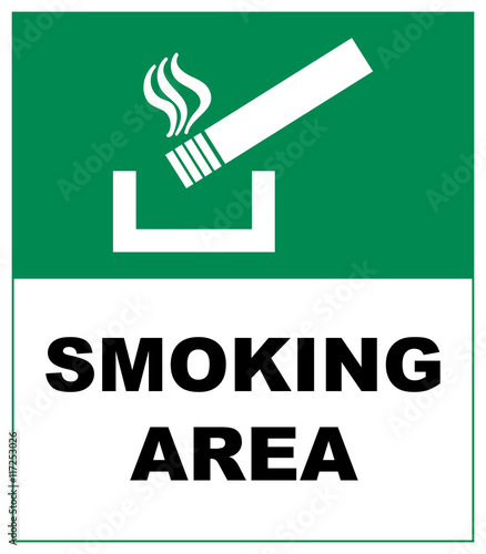 Designated smoking area sign isolated on white background