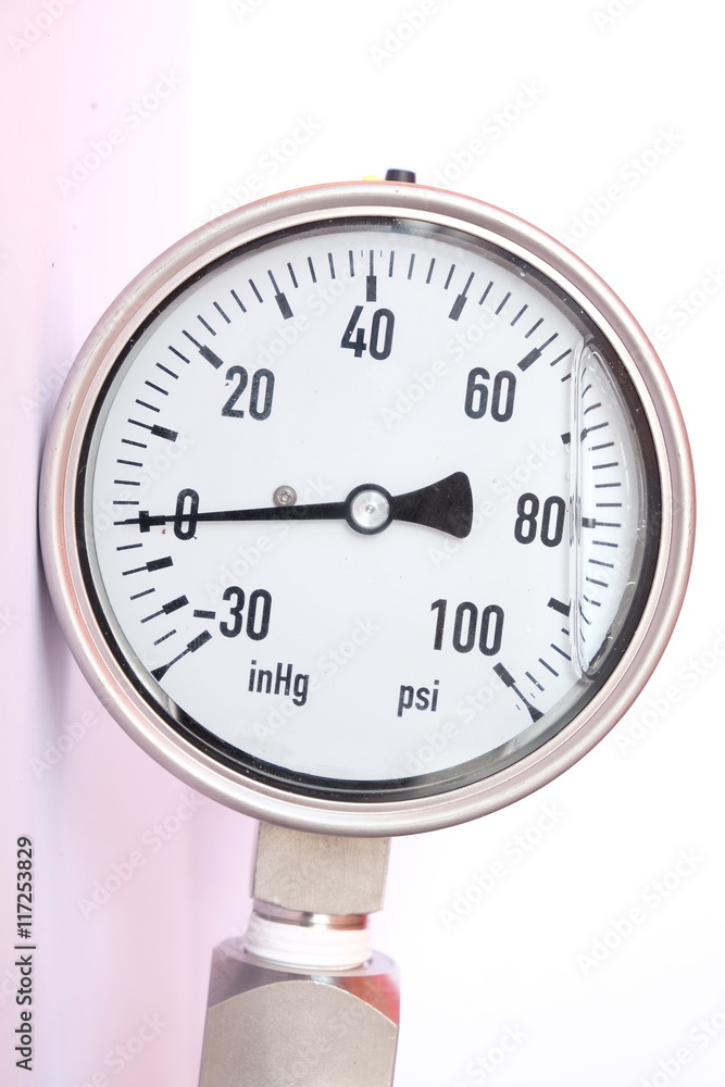 Pressure gauge, measuring instrument close up. Pressure gauge, measuring instrument close up.