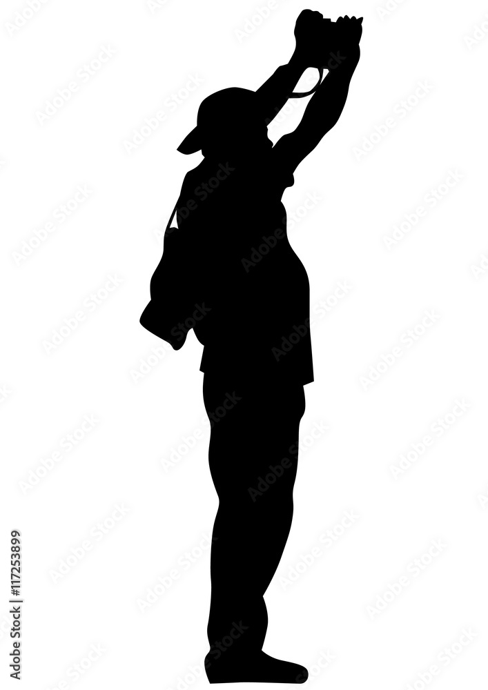 Man with a camera on white background Man with a camera on white background