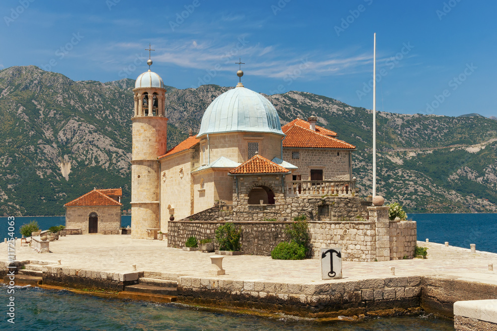 Roman Catholic Church of Our Lady of the Rocks. Bay of Kotor, Montenegro