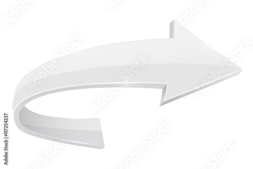 White RIGHT curved arrow