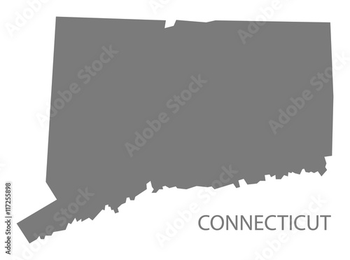 Connecticut USA Map grey
