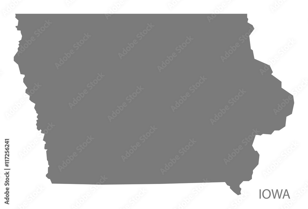 Iowa USA Map grey