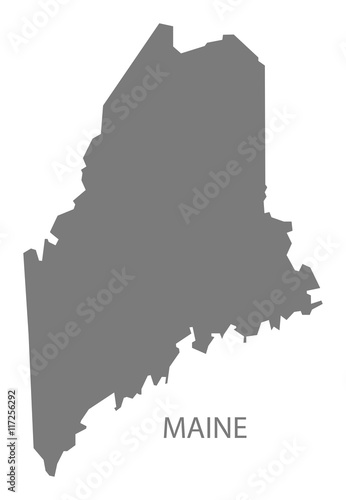 Maine USA Map grey