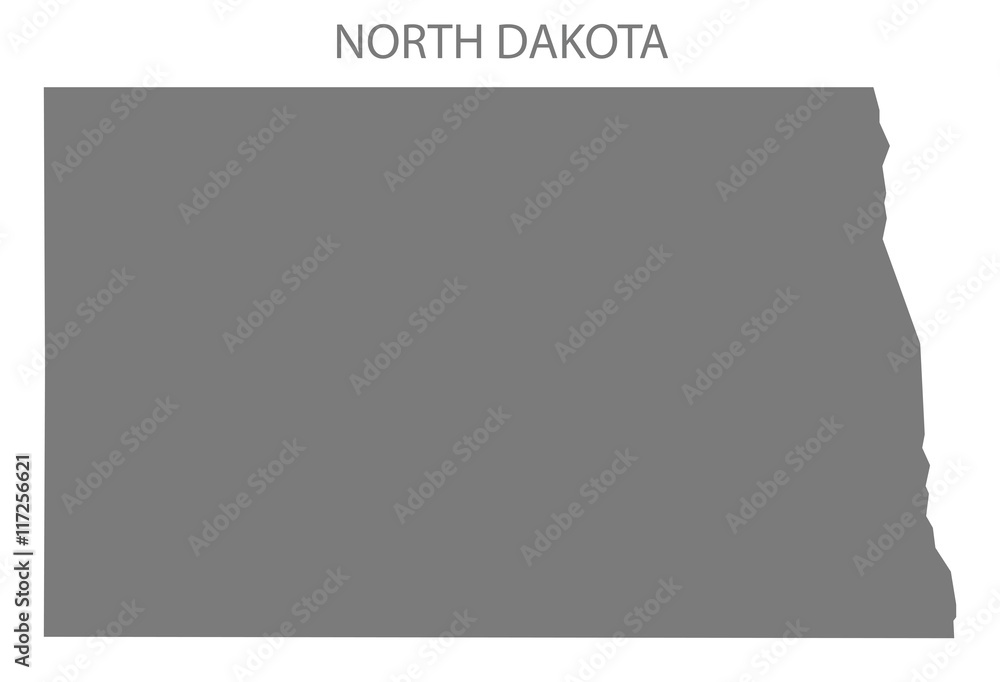 North Dakota USA Map grey North Dakota USA Map grey