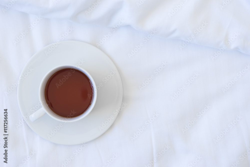 Tea in bed concept Tea in bed concept