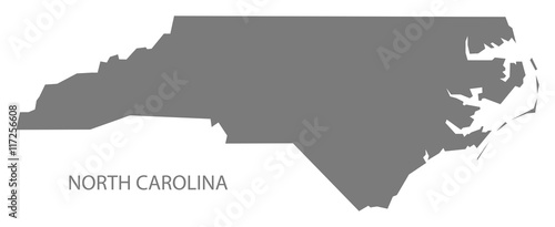 North Carolina USA Map grey