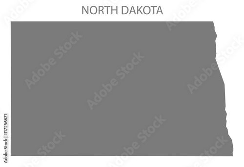 North Dakota USA Map grey