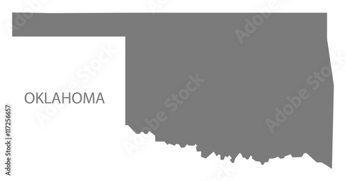 Oklahoma USA Map grey