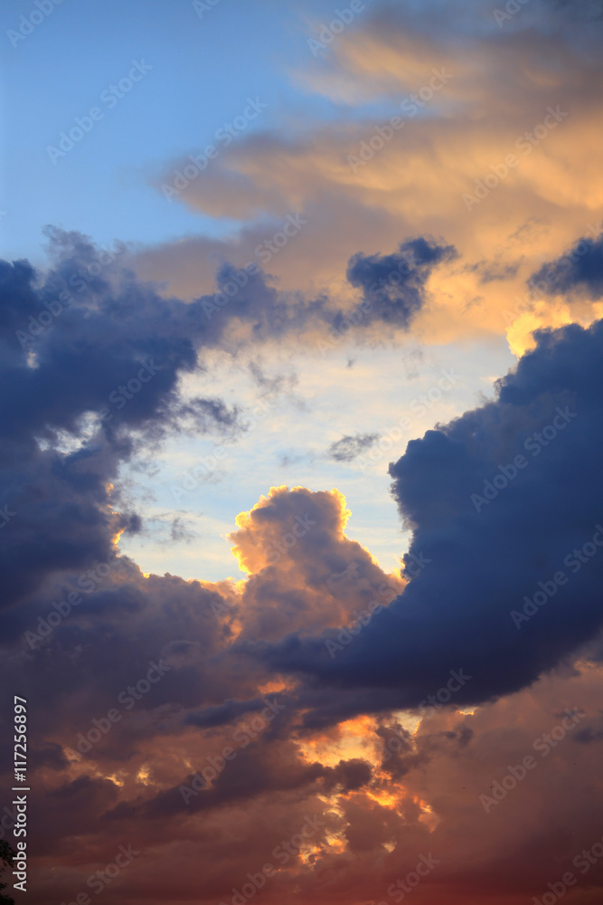 delightful clouds at sunset