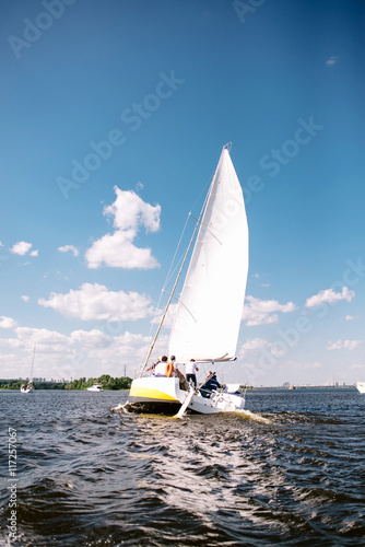 yachting regatta on the river, Dnipro