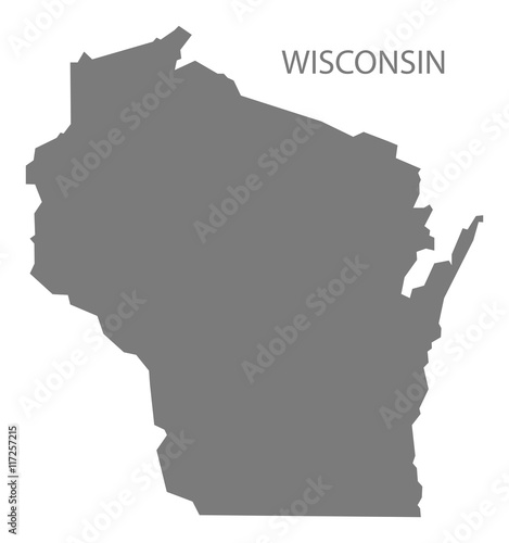 Wisconsin USA Map grey