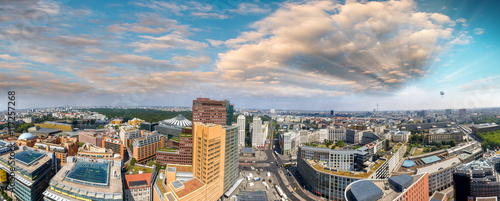 Potsdamer Platz area in Berlin. Buildings seen from the air photo