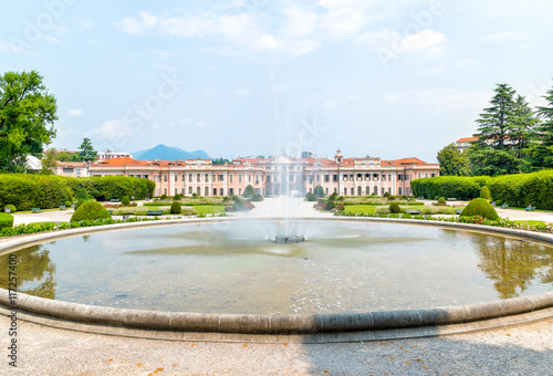 Estense Palace (Palazzo Estense) with fountain in front, is one of the most popular place of Varese, Lombardy, Italy.