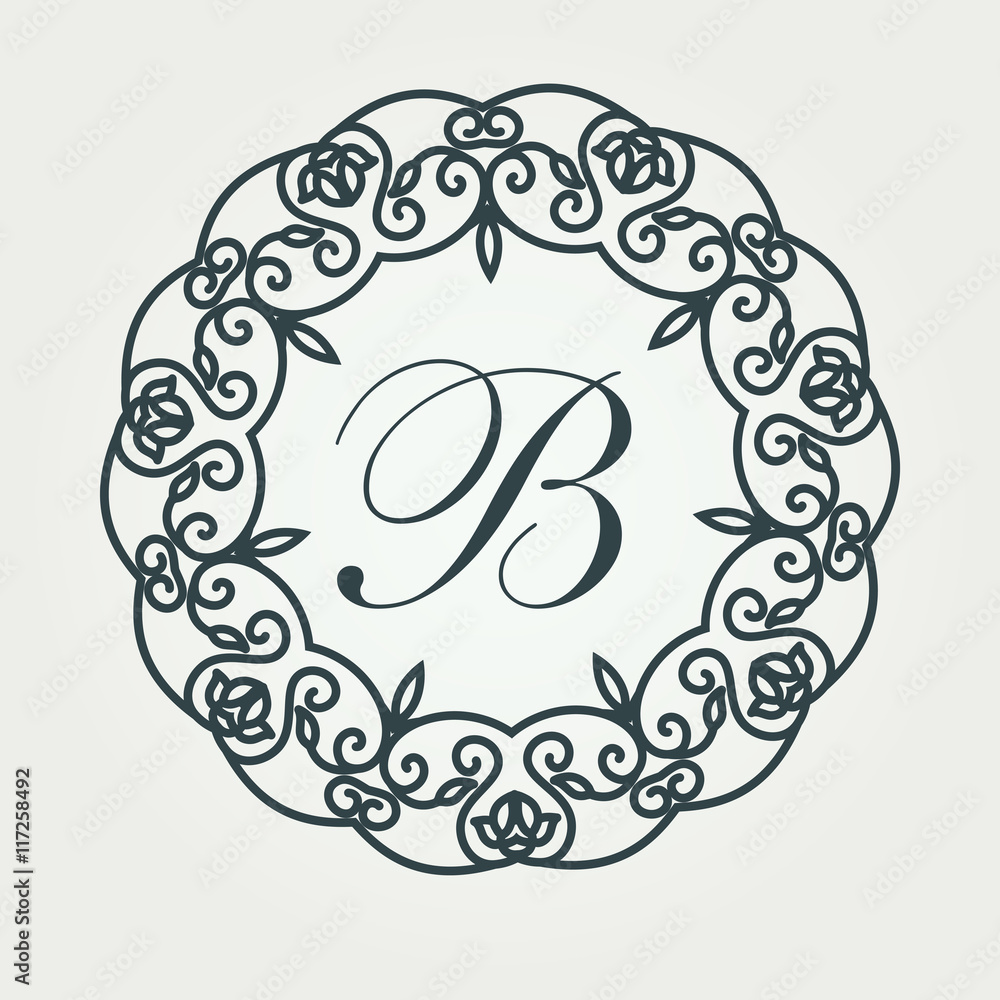Luxury Logos template flourishes calligraphic elegant ornament monogram logo.